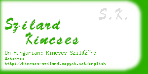 szilard kincses business card